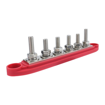 M8 Nylon Base RV Yacht Waterproof Dustproof Cover 6-post Bus Bar, Color: Red With Terminal Heat Shrink Tube - Fuse by PMC Jewellery | Online Shopping South Africa | PMC Jewellery | Buy Now Pay Later Mobicred