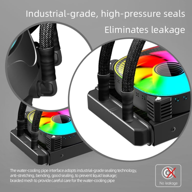 COOLMOON CM-YM-360T Computer ARGB Temperature Display Lens Multi-Platform Integrated CPU Cooler(Black) - free shipping - PMC Jewellery - Order now!