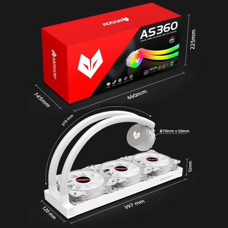 COOLMOON AS360 Magic Diamond Edition Computer Cooler ARGB Water Cooling Light Integrated CPU Radiator(White) - Fan Cooling by COOLMOON | Online Shopping South Africa | PMC Jewellery | Buy Now Pay Later Mobicred