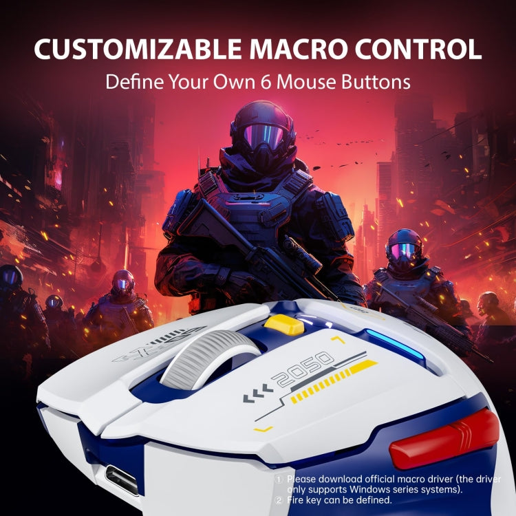 Inphic IN9 Tri-mode Wireless Bluetooth Gaming Office Computer Mouse(White) - Wireless Mice by Inphic | Online Shopping South Africa | PMC Jewellery | Buy Now Pay Later Mobicred