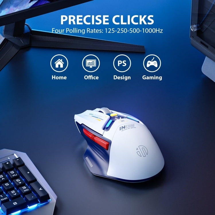 Inphic IN9 Tri-mode Wireless Bluetooth Gaming Office Computer Mouse(White Silent Edition) - Wireless Mice by Inphic | Online Shopping South Africa | PMC Jewellery | Buy Now Pay Later Mobicred