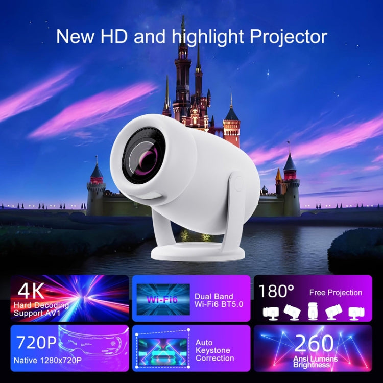 HY400 Android 12.0 System Intelligent Projector Portable Family Projector UK Plug - Mini Projector by PMC Jewellery | Online Shopping South Africa | PMC Jewellery | Buy Now Pay Later Mobicred