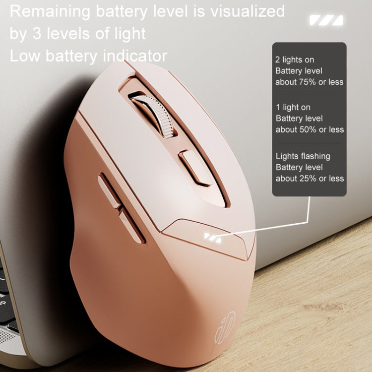 Inphic DR8 2.4G Wireless + Bluetooth 5.0/4.0 Tri-mode Charging Mute Office Gaming Computer Mouse(Milk Tea Color) - Wireless Mice by Inphic | Online Shopping South Africa | PMC Jewellery | Buy Now Pay Later Mobicred