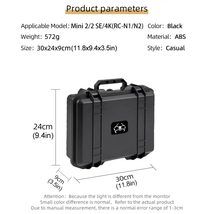 For DJI Mini 4K / Mini 2 SE / Mini 2 Suitcase Explosion-Proof Box Compatible With RC-N1 / N2(Black) - free shipping - PMC TechLife - Order now!