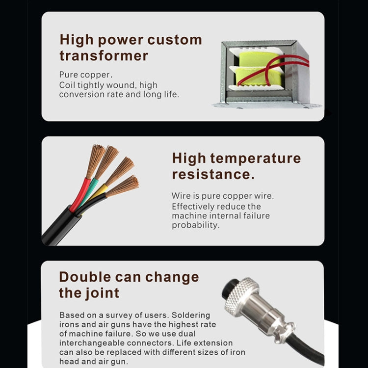 BAKU BA-898A+ 2-In-1 Soldering Station Hot Air Station Adjustable Temperature EU Plug 220V - free shipping - PMC TechLife - Order now!