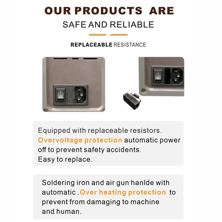 BAKU BA-898A+ 2-In-1 Soldering Station Hot Air Station Adjustable Temperature EU Plug 220V - free shipping - PMC TechLife - Order now!