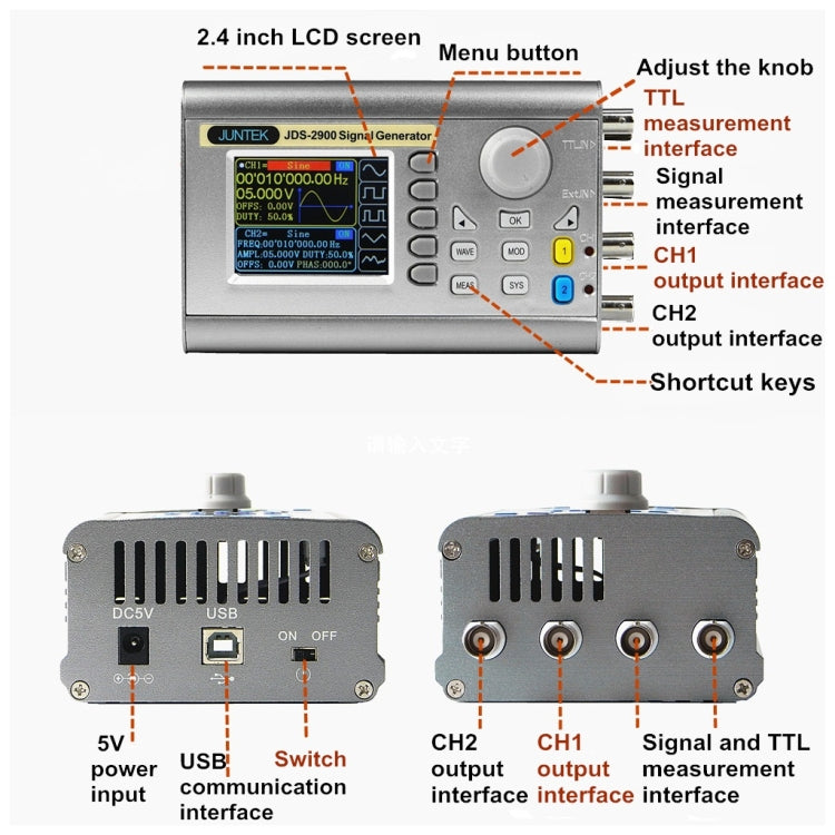 JUNTEK Programmable Dual-Channel DDS Function Arbitrary Waveform Signal Generator, Frequency: 15MHz(EU Plug) - Other Tester Tool by PMC Jewellery | Online Shopping South Africa | PMC Jewellery | Buy Now Pay Later Mobicred