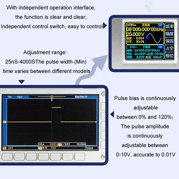JUNTEK Programmable Dual-Channel DDS Function Arbitrary Waveform Signal Generator, Frequency: 40MHz(AU Plug) - Other Tester Tool by PMC TechLife | Online Shopping South Africa | PMC TechLife | Buy Now Pay Later Mobicred