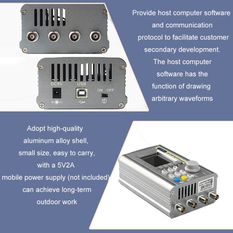 JUNTEK Programmable Dual-Channel DDS Function Arbitrary Waveform Signal Generator, Frequency: 15MHz(EU Plug) - Other Tester Tool by PMC Jewellery | Online Shopping South Africa | PMC Jewellery | Buy Now Pay Later Mobicred