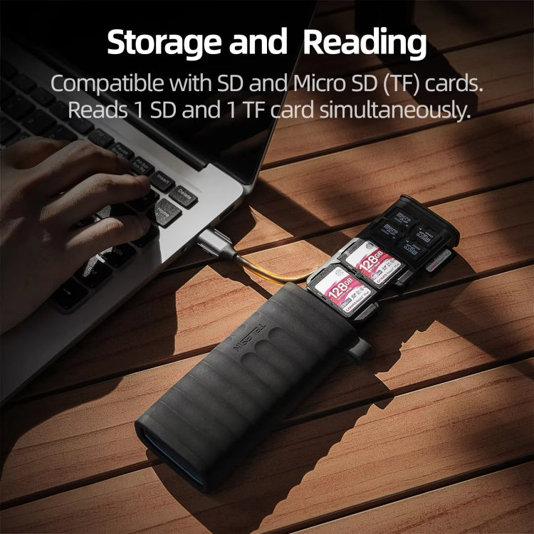 TELESIN  USB-C / Type-C 2-in-1 SD / TF Card Reader Storage Box for Smartphones PC Camera - free shipping - PMC Jewellery - Order now!