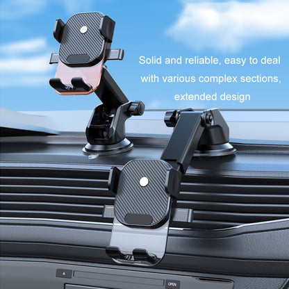 Car Suction Cup Dashboard Automatic Lock Mobile Phone Holder, Style: Glossy Telescopic Base - Car Holders by PMC Jewellery | Online Shopping South Africa | PMC Jewellery | Buy Now Pay Later Mobicred