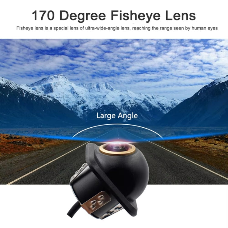 Car Universal HD Night Vision Rear View Reversing Three-Control Fisheye Camera, Style: AHD1080P Panoramic Gold Edge Interpolation - Rear View Cameras by PMC Jewellery | Online Shopping South Africa | PMC Jewellery | Buy Now Pay Later Mobicred