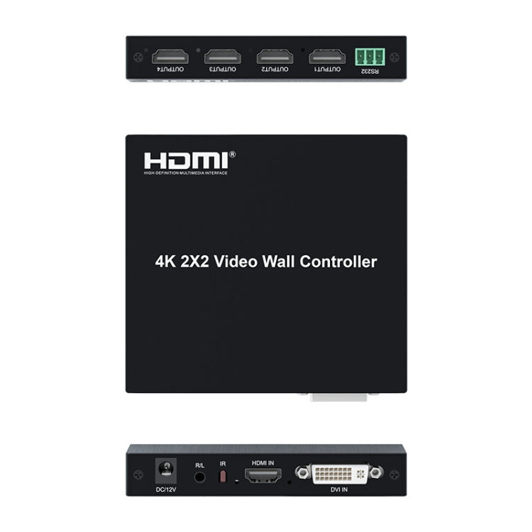 4K 2x2 HDMI Video HD Splice Support HDMI / DVI Input 4CH HDMI Output UK Plug - Splitter by PMC Jewellery | Online Shopping South Africa | PMC Jewellery | Buy Now Pay Later Mobicred