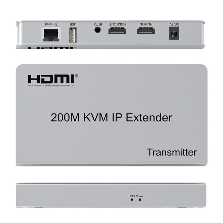 KVM 200m HDMI IP Extender RJ45 Network Cable Video Extender, Transmitter+Receiver, US Plug - Amplifier by PMC Jewellery | Online Shopping South Africa | PMC Jewellery | Buy Now Pay Later Mobicred