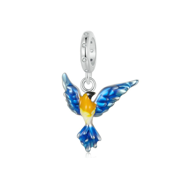 S925 Sterling Silver DIY Blue Bird Pendant(SCC2821) - Jewelry Accessories by PMC Jewellery | Online Shopping South Africa | PMC Jewellery | Buy Now Pay Later Mobicred