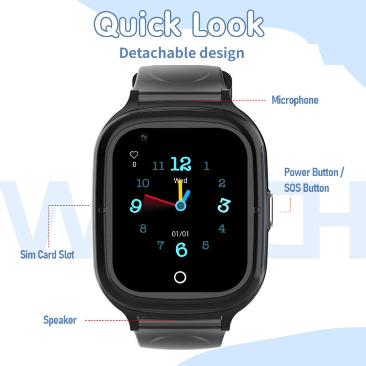 4G Kids Smart Phone Positioning Watch IP67 Waterproof / Video / Voice Calling(Black) - Smart Watches by PMC TechLife | Online Shopping South Africa | PMC TechLife | Buy Now Pay Later Mobicred