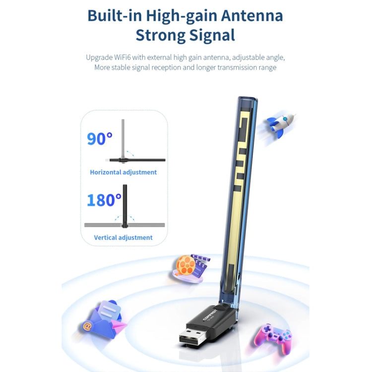 COMFAST CF-940F  300Mbps WiFi6 USB Adapter 2.4GHz WiFi Antena Wireless Network Card - USB Network Adapter by COMFAST | Online Shopping South Africa | PMC TechLife | Buy Now Pay Later Mobicred