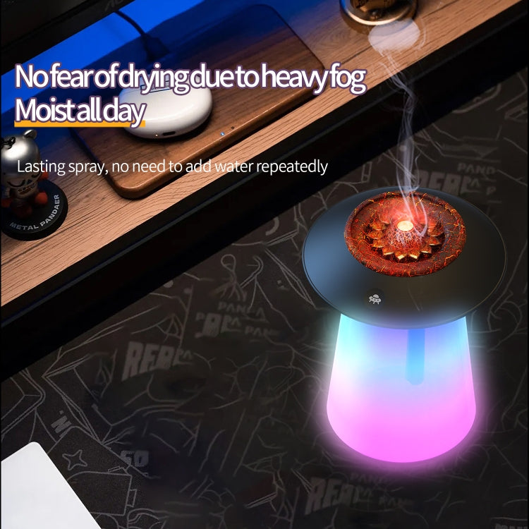HX126 Sound Pickup RGB Light Volcano Humidifier Simulated Flame Aromatherapy Machine, Color: Black - Air Purifiers & Accessories by PMc TechLife | Online Shopping South Africa | PMc TechLife | Buy Now Pay Later Mobicred