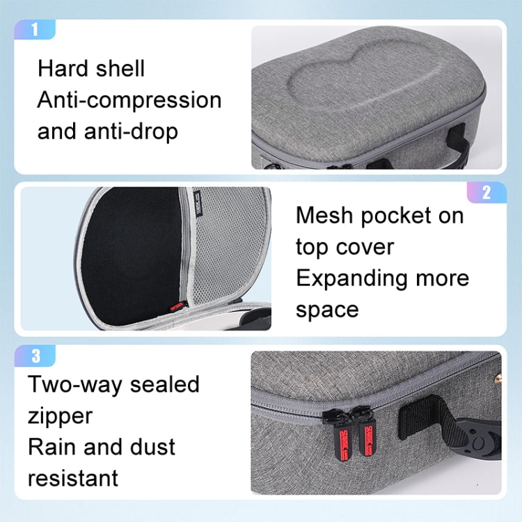 For Meta Quest 3S STARTRC GAMES VR Glasses Storage Bag Compatible Headset Accessories(Gray) - VR Accessories by STARTRC GAMES | Online Shopping South Africa | PMC Jewellery | Buy Now Pay Later Mobicred