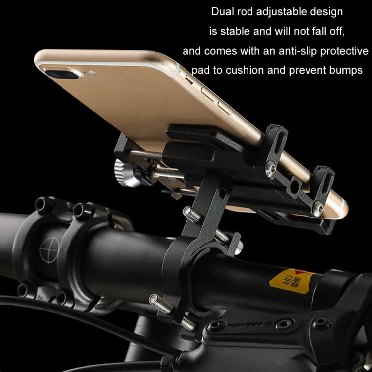 Aluminum Alloy Motorcycle Bicycle Navigation Mobile Phone Holder(Black) - Holder by PMC TechLife | Online Shopping South Africa | PMC TechLife | Buy Now Pay Later Mobicred