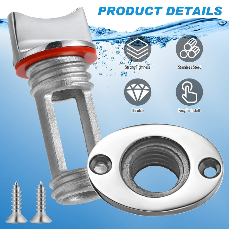 Stainless Steel Water Plug For Kayak Stern Drain, Set: 1pc - free shipping - PMC TechLife - Order now!