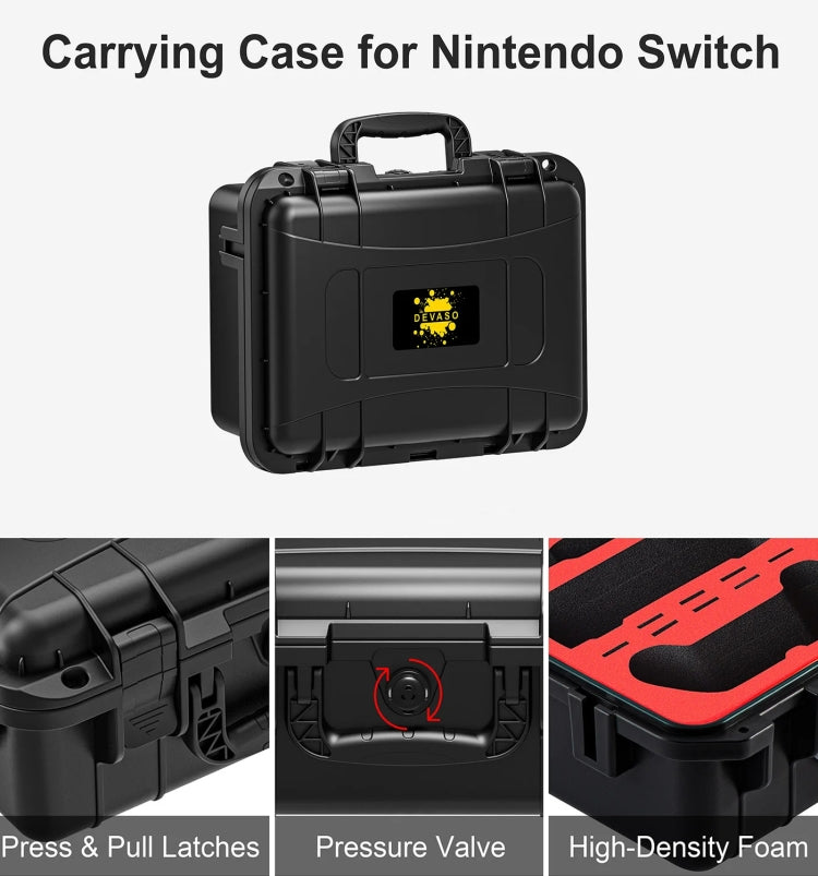 DEVASO For Switch / OLED IP67 Waterproof Storage Case Hardshell Bag, Color: Black White+Shoulder Strap - free shipping - PMC Jewellery - Order now!