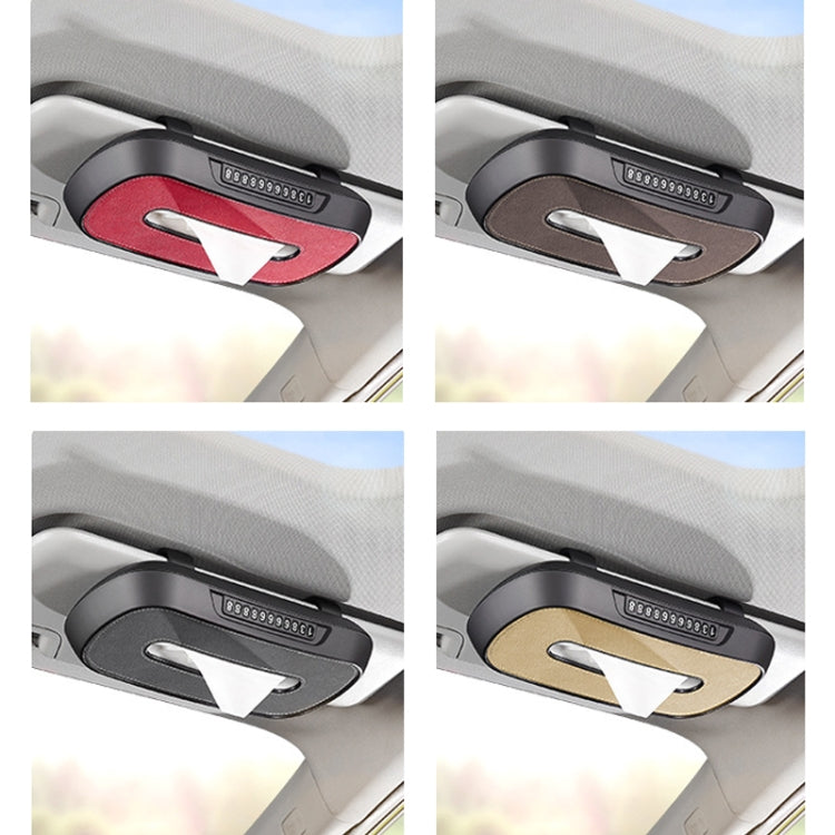 Car Sun Visor Hanging Sunroof Seat Back Tissue Box, Color: Suede Brown - Stowing Tidying by PMC Jewellery | Online Shopping South Africa | PMC Jewellery | Buy Now Pay Later Mobicred
