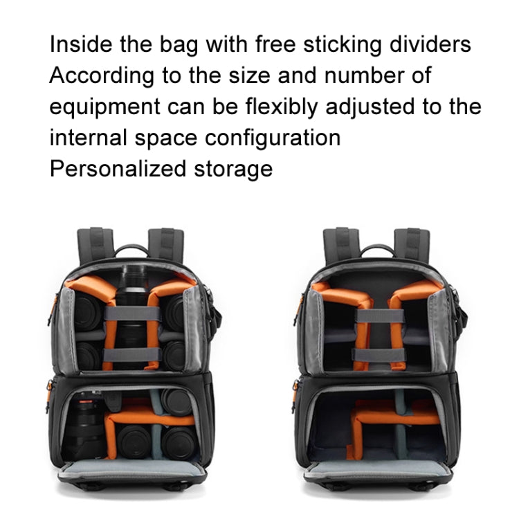 Cwatcun D132 DSLR Camera Backpack Hard-shell Crashproof Waterproof Decompression Shoulder Photo Bag, Color: 1st Generation Large Black - free shipping - PMC TechLife - Order now!