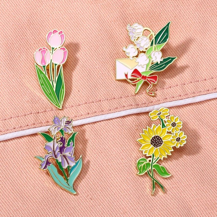 CZ0976-3 Cartoon Plant Flower Alloy Enamel Badge Garden Style Sunflower Clothing Bag Brooch Ornament - Brooches by PMC Jewellery | Online Shopping South Africa | PMC Jewellery | Buy Now Pay Later Mobicred