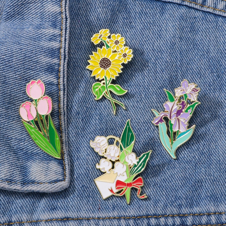 CZ0976-4 Cartoon Plant Flower Alloy Enamel Badge Garden Style Sunflower Clothing Bag Brooch Ornament - Brooches by PMC Jewellery | Online Shopping South Africa | PMC Jewellery | Buy Now Pay Later Mobicred