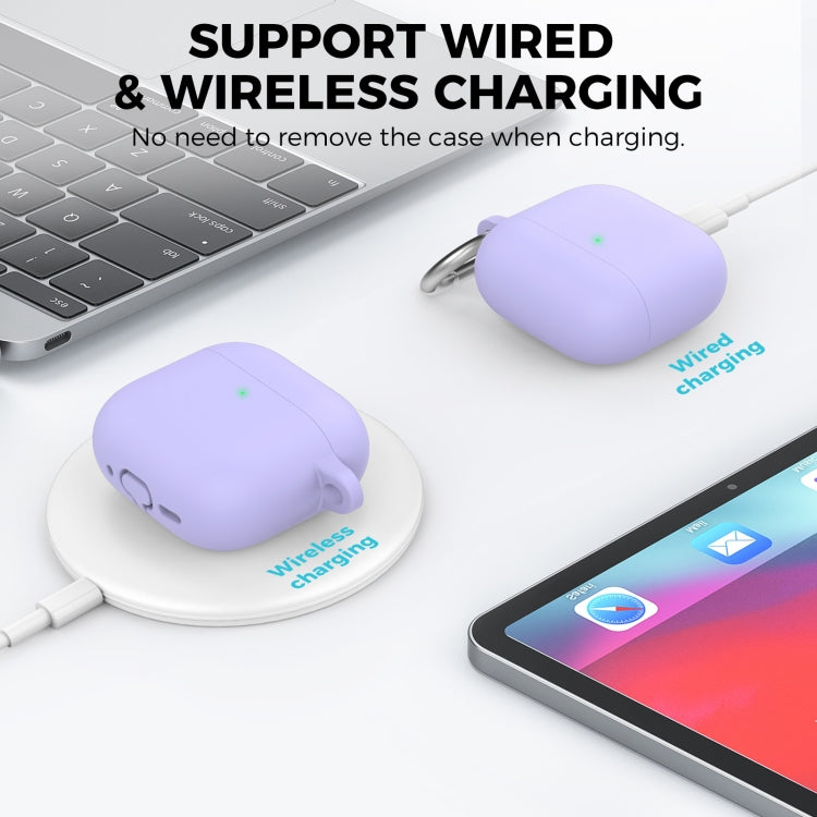 For Airpods 4 AhaStyle WG163 Earphone Drop-Proof Dust-Proof Silicone Protective Case With Cleanning Pen(Pink) - free shipping - PMC Jewellery - Order now!
