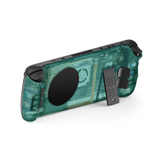 For Steam Deck DEVASO Transparent Thermal Back Case With Bracket Gaming Console Protective Case(Cyan) - Cover Case by DEVASO | Online Shopping South Africa | PMC Jewellery | Buy Now Pay Later Mobicred