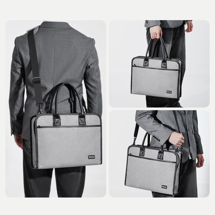 Baona BN-I009 14-inch Large-capacity Shock-absorbing And Wear-resistant Laptop Bag(Gray) - 14.1 inch by Baona | Online Shopping South Africa | PMC Jewellery | Buy Now Pay Later Mobicred