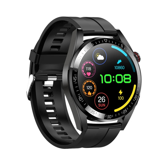 1.43 inch AMOLED Screen Smartwatch Heart Rate Blood Pressure Monitoring Bluetooth Talking Sports Watch, Color: Black Silicone Strap - Smart Watches by PMC Jewellery | Online Shopping South Africa | PMC Jewellery | Buy Now Pay Later Mobicred