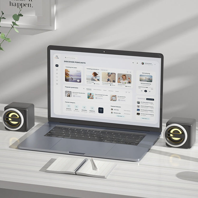 K1 Mini Desktop Computer Wired Speakers USB Subwoofer Speaker, Color: Light Edition White -  by PMC TechLife | Online Shopping South Africa | PMC TechLife | Buy Now Pay Later Mobicred