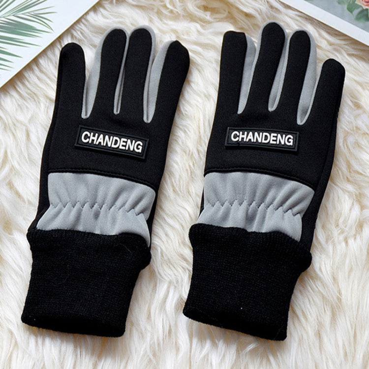 Winter Ski Velvet Warm Gloves Touch Screen Outdoor Riding Waterproof Windproof Gloves, Size: Average(Black) - Safety Gloves by PMC TechLife | Online Shopping South Africa | PMC TechLife | Buy Now Pay Later Mobicred