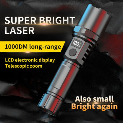 White Laser Wick LCD Digital Display Strong Light Rechargeable Portable LED Flashlight - LED Flashlight by PMC Jewellery | Online Shopping South Africa | PMC Jewellery | Buy Now Pay Later Mobicred