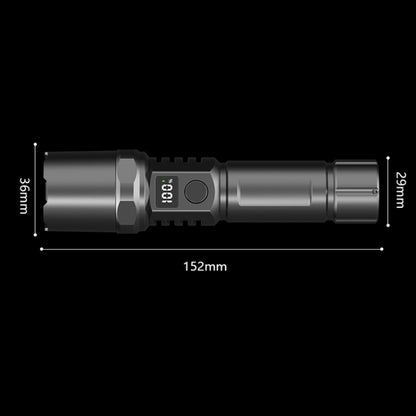 White Laser Wick LCD Digital Display Strong Light Rechargeable Portable LED Flashlight - LED Flashlight by PMC Jewellery | Online Shopping South Africa | PMC Jewellery | Buy Now Pay Later Mobicred