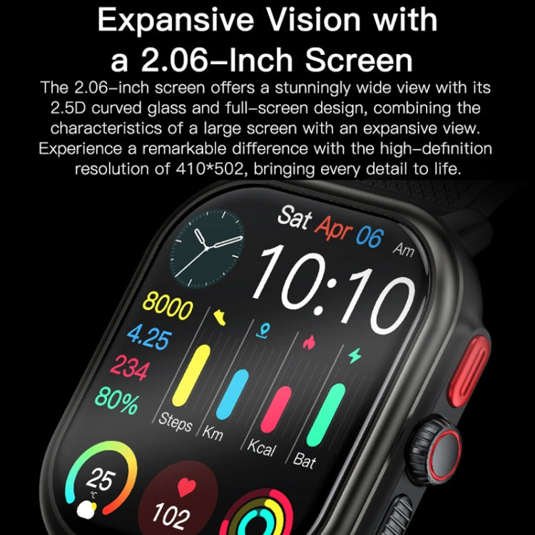 Sports Smart Watch 2.06 Inch Ultra HD AMOLED Screen Bluetooth Talking Watch(Black) - Smart Watches by PMC TechLife | Online Shopping South Africa | PMC TechLife | Buy Now Pay Later Mobicred
