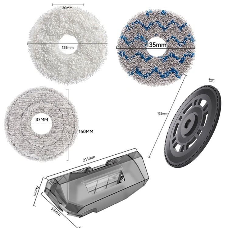 For Dreame X40 / X40 Pro Robot Vacuum Replacement Blue Gray Rag - For Xiaomi Accessories by PMc TechLife | Online Shopping South Africa | PMc TechLife | Buy Now Pay Later Mobicred