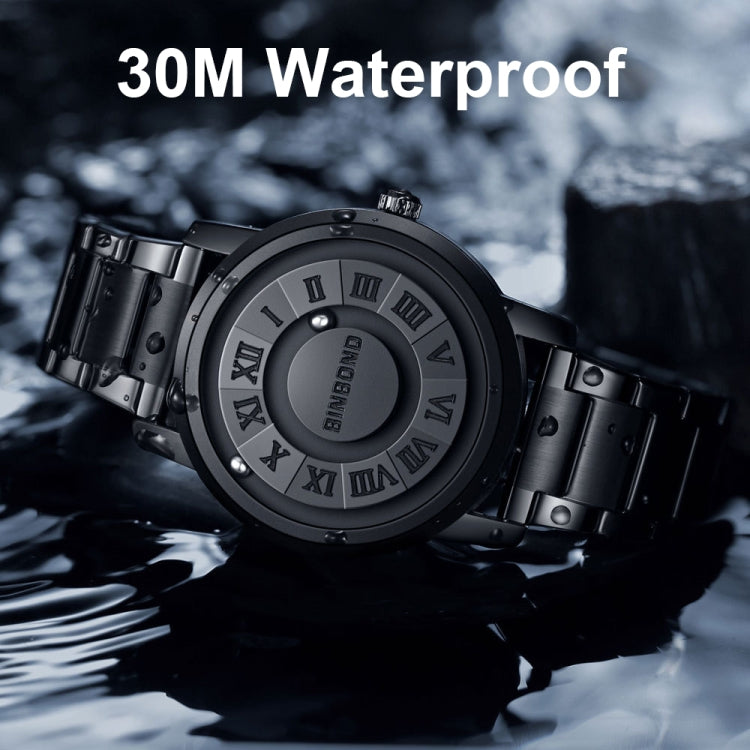 BINBOND B234 30m Waterproof Magnetic Suspension Watch, Color: Black Steel-Black - Metal Strap Watches by BINBOND | Online Shopping South Africa | PMC Jewellery | Buy Now Pay Later Mobicred