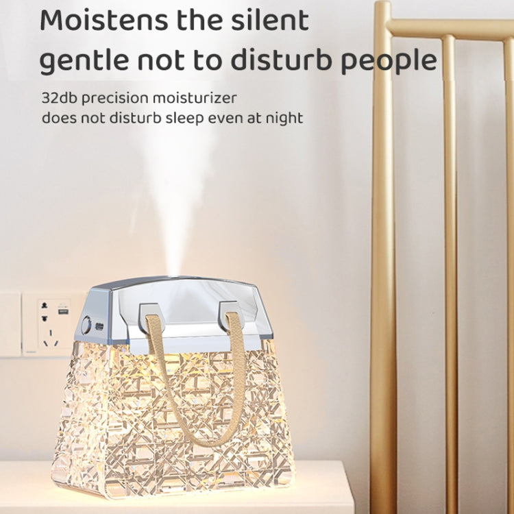 Desktop Small Crystal Bag Humidifier Aroma Ambient Lighting, Color: White Rechargeabl - free shipping - PMC TechLife - Order now!