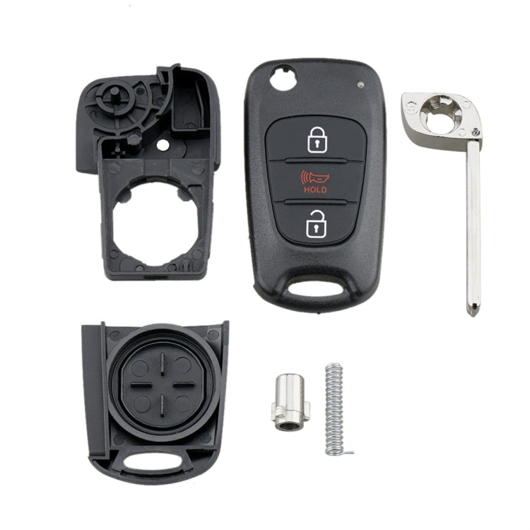 For Hyundai / Kia 3-Button Folding Car Key Shell(Horn Key) - Car Key Cases by PMc TechLife | Online Shopping South Africa | PMc TechLife | Buy Now Pay Later Mobicred