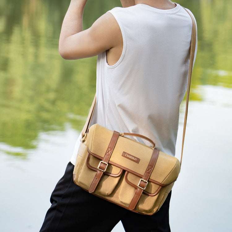 Cwatcun D146 Small Vintage Camera Bag Crossbody Canvas Digital Bag - free shipping - PMC TechLife - Order now!