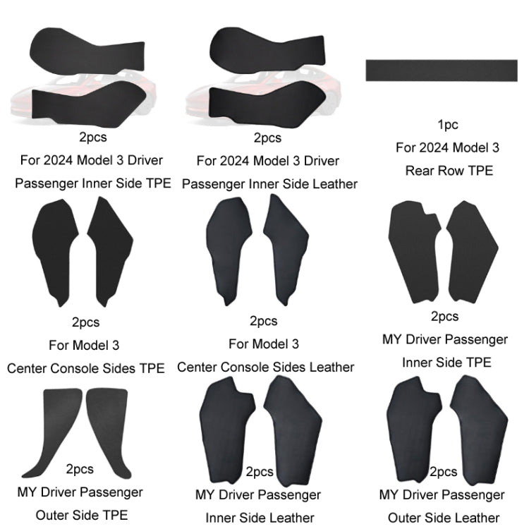 For Tesla Center Console Side Anti-kick Protective Pad, Style: For 2017-2023 Model 3 Center Console Sides TPE - free shipping - PMC Jewellery - Order now!