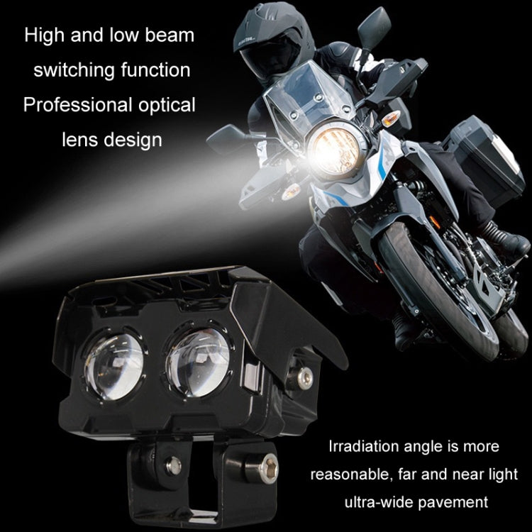 12W Motorcycle Spotlight High Bright Two Color Modified External Waterproof LED Lens Headlight(Always Bright - 3 Wire) - free shipping - PMC TechLife - Order now!