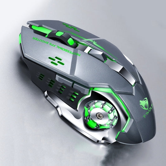 T-WOLF Q13 2.4GHz 6-keys RGB Colorful Light Gaming Wireless Mouse, Color: Single Mode Gray - Wireless Mice by T-WOLF | Online Shopping South Africa | PMC Jewellery | Buy Now Pay Later Mobicred