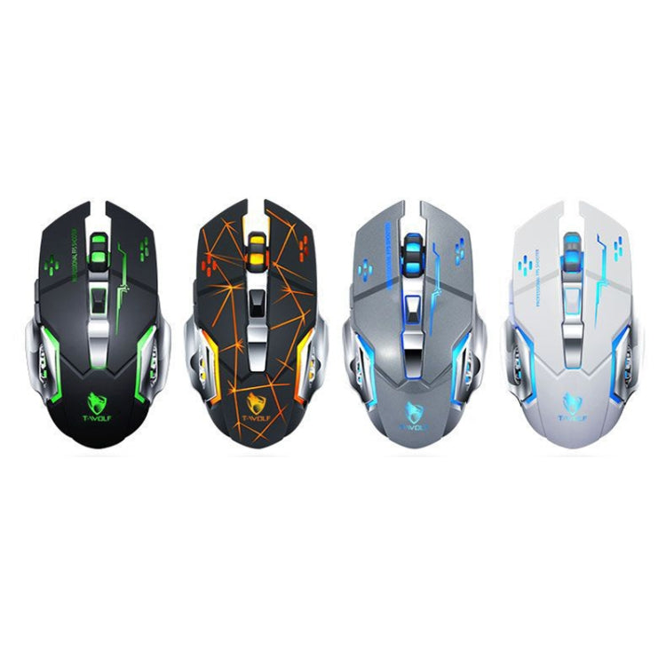 T-WOLF Q13 2.4GHz 6-keys RGB Colorful Light Gaming Wireless Mouse, Color: Single Mode White - Wireless Mice by T-WOLF | Online Shopping South Africa | PMC TechLife | Buy Now Pay Later Mobicred