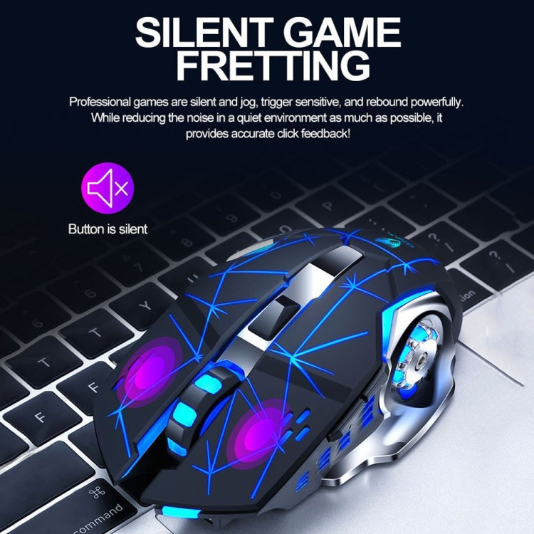 T-WOLF Q13 2.4GHz 6-keys RGB Colorful Light Gaming Wireless Mouse, Color: Single Mode White - Wireless Mice by T-WOLF | Online Shopping South Africa | PMC TechLife | Buy Now Pay Later Mobicred