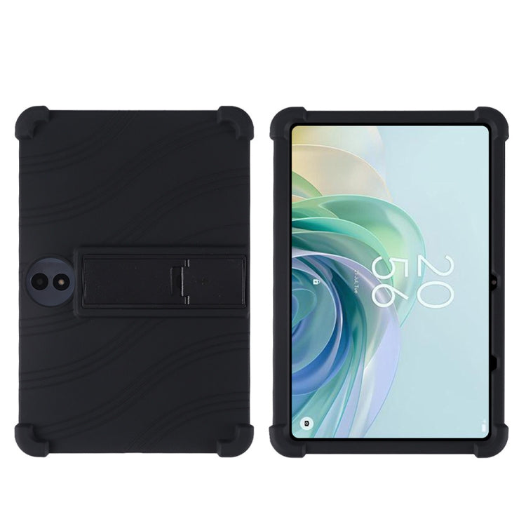 For TCL TAB 11 FE Shockproof Silicone Tablet Protective Case With Holder(Black) - Others by PMC TechLife | Online Shopping South Africa | PMC TechLife | Buy Now Pay Later Mobicred